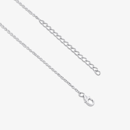 Silver Emerald Leaf Chain Necklace - Tweov Jewels
