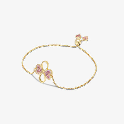 Pink Infinity Clover Bracelet For Women – Gold Plated 925 Sterling Silver