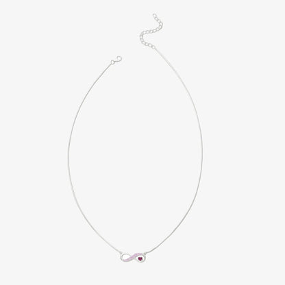 Infinity Pink Heart Silver Necklace - Tweov Jewels
