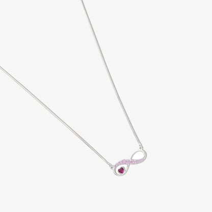Infinity Pink Heart Silver Necklace - Tweov Jewels
