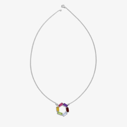 Multicolor Round Silver Pendant & Earring Sets - Tweov Jewels