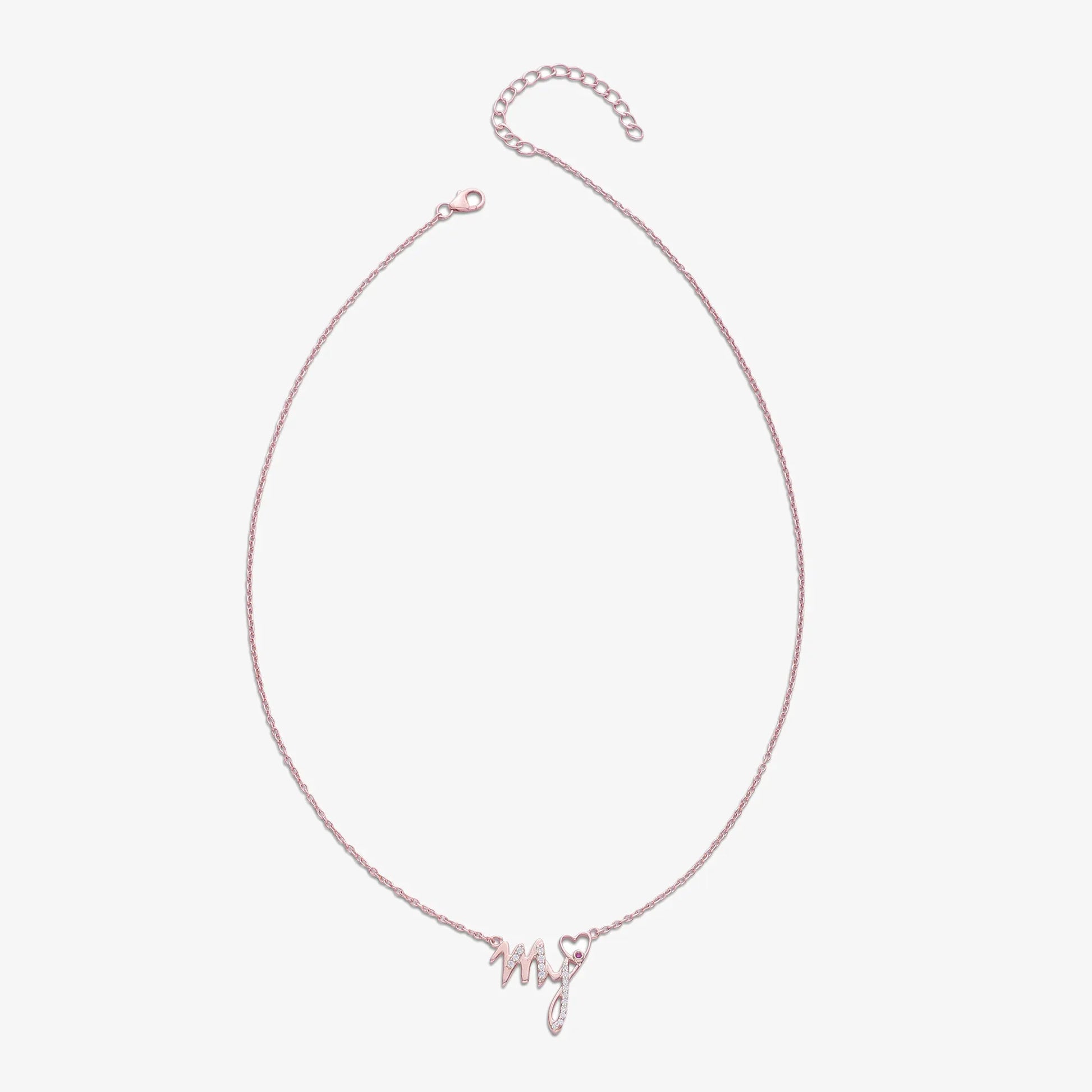 My Heart Rose Gold Silver Necklace - Tweov Jewels