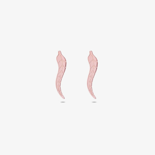 Rose Gold Silver Leaf Design Stud Earrings - Tweov Jewels