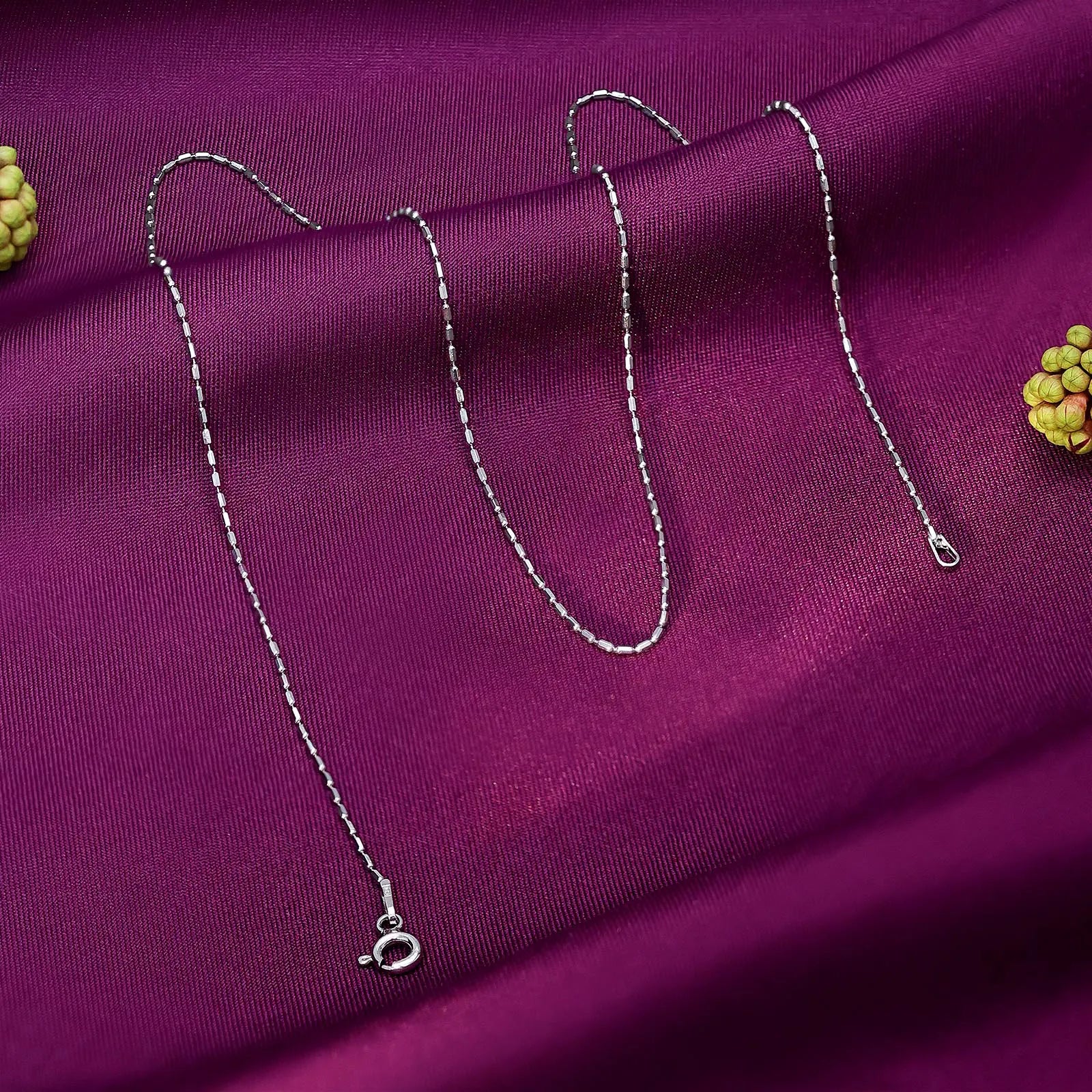 Long Ball Beaded Silver Chain