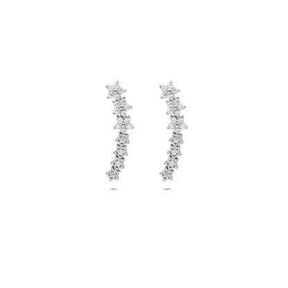 Silver Floral Star Ear Cuffs for Women - Tweov Jewels
