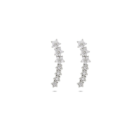 Silver Floral Star Ear Cuffs for Women - Tweov Jewels