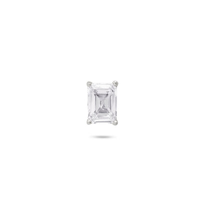 American Diamond Silver Rectangle Stud Earrings - Tweov Jewels