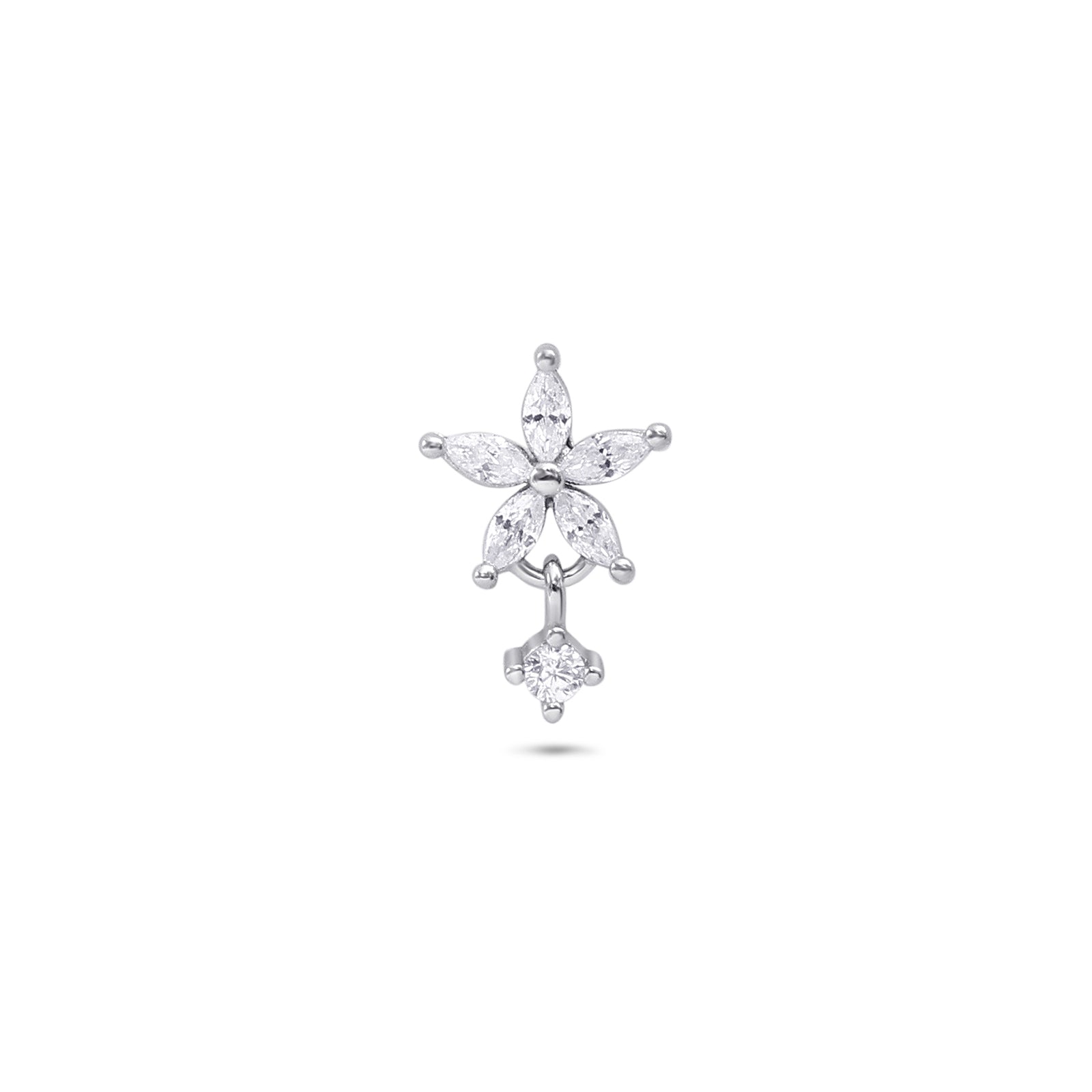 Flower Design Silver Stud Earrings for Women - Tweov Jewels