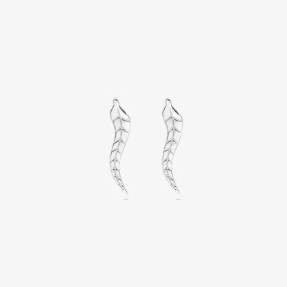 Silver Leaf Stud Earrings for Women - Tweov Jewels