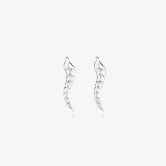 Silver Leaf Stud Earrings for Women - Tweov Jewels