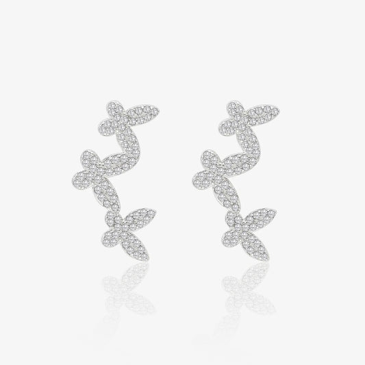 Butterfly Design Silver Ear Cuff
