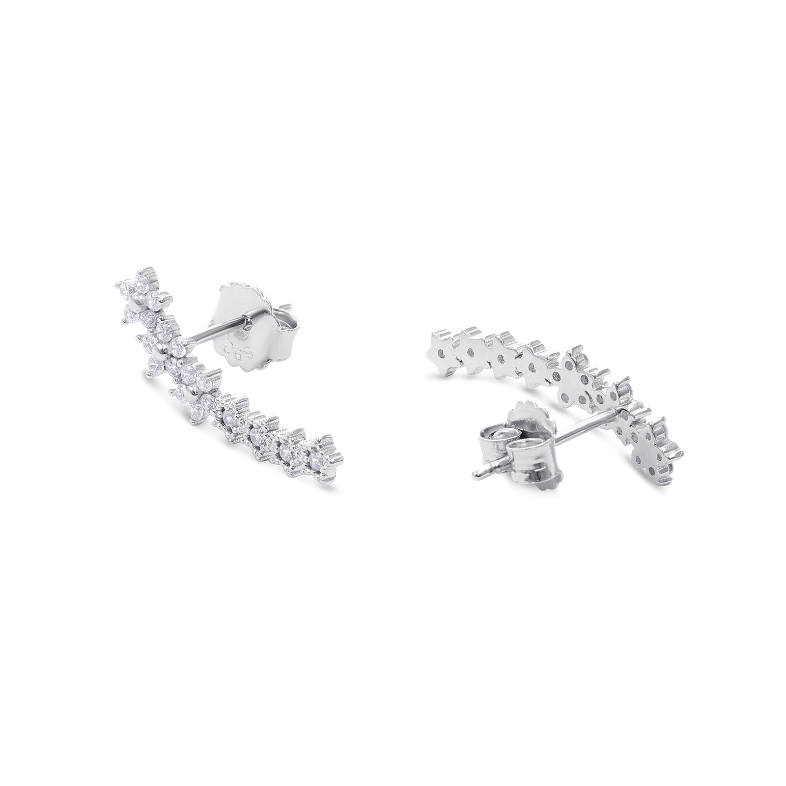 Silver Floral Star Ear Cuffs for Women - Tweov Jewels