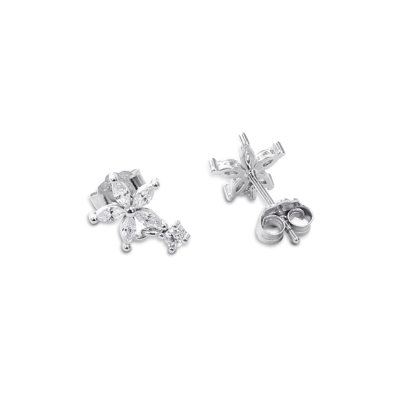 Flower Design Silver Stud Earrings for Women - Tweov Jewels