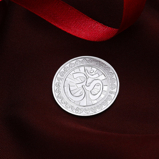 Pure 10 gm Silver Coin at best Price - Blissful Om Coin - Tweov Jewels
