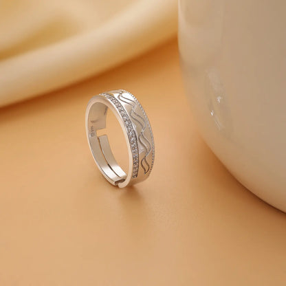 CZ Wave Band Ring For Men - Tweov Jewels