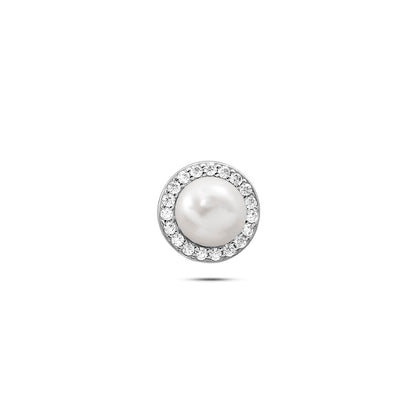 Silver CZ Pearl Stud Earrings for Women - Tweov Jewels