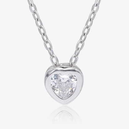 AD Studded Heart Chain Pendant for Women