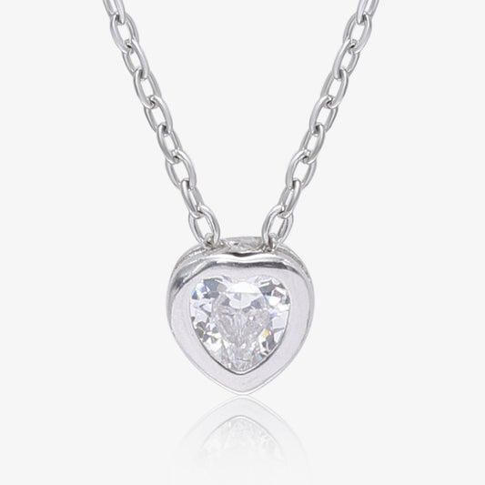 AD Studded Heart Chain Pendant for Women