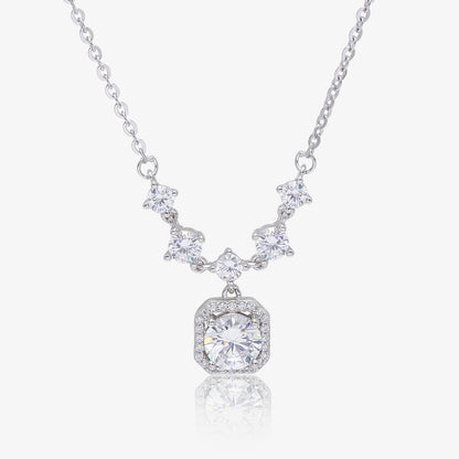 Silver Square Diamond Necklace for Women - Tweov Jewels