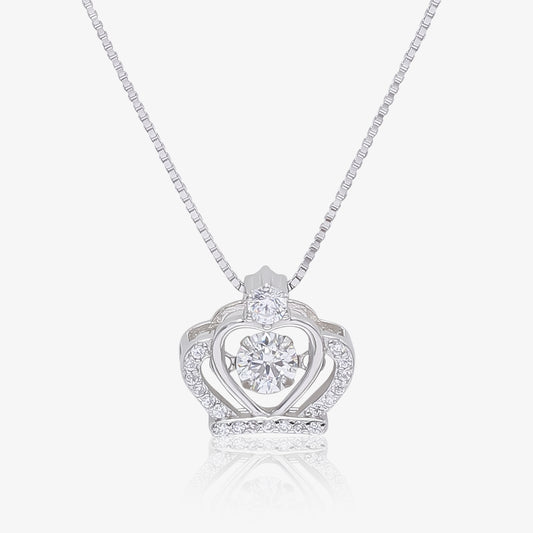 Queen Heart Silver Necklace for Women