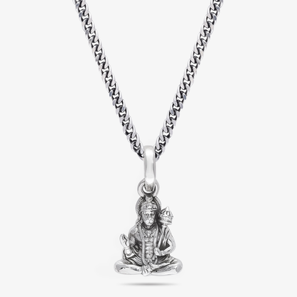 Oxidized Hanuman ji Silver Pendant