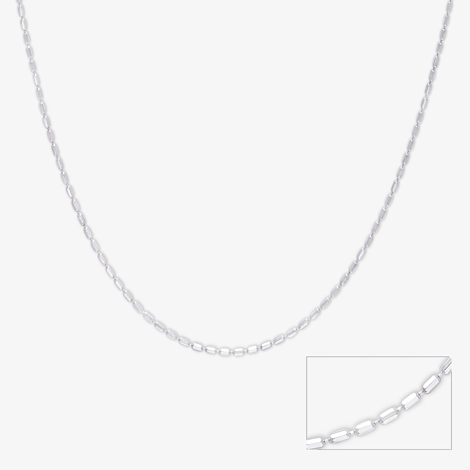 Long Ball Beaded Silver Chain