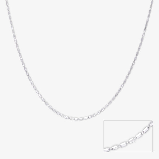 Long Ball Beaded Silver Chain