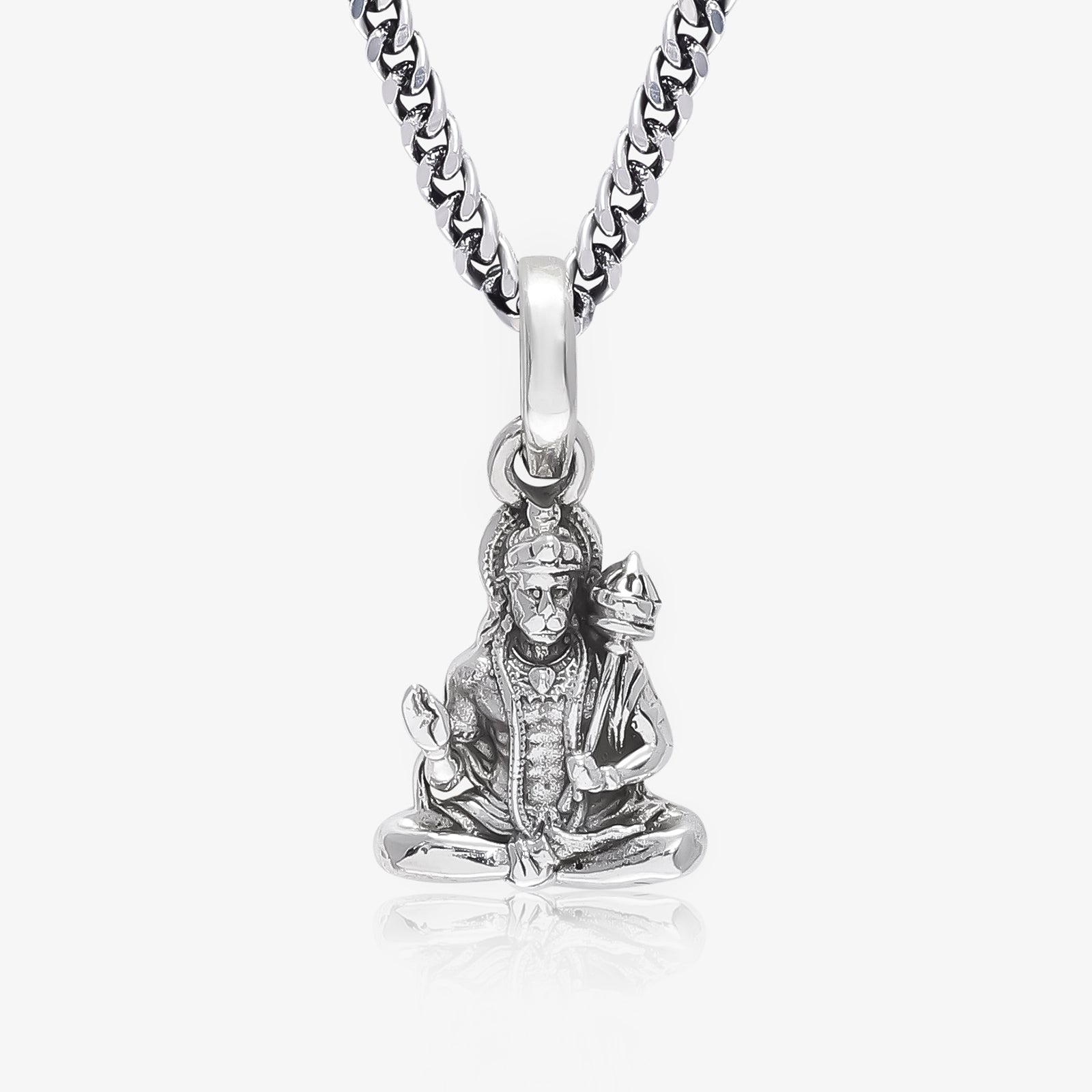 Oxidized Hanuman ji Silver Pendant