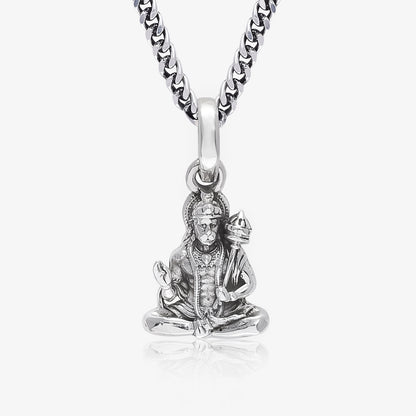 Oxidized Hanuman ji Silver Pendant