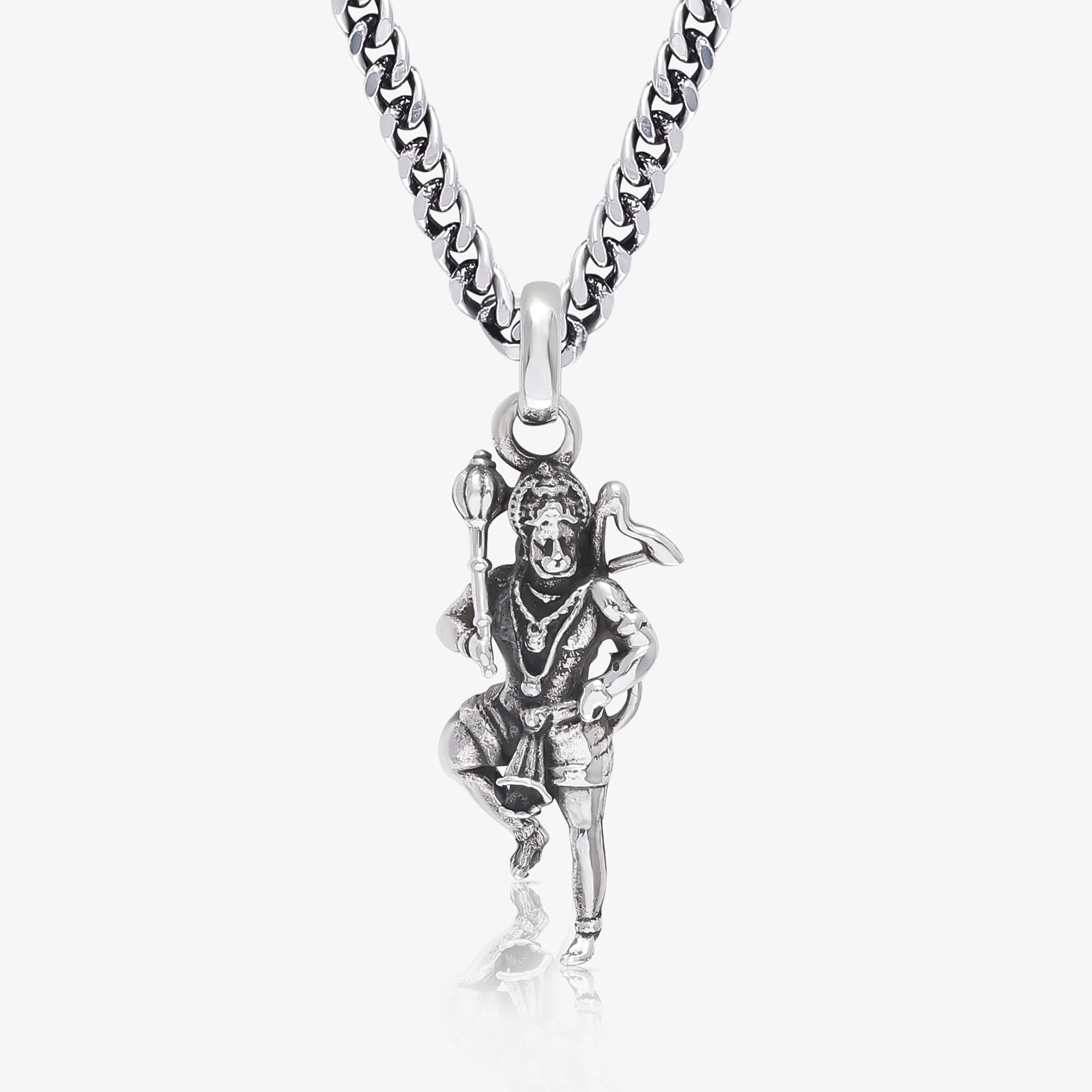 Pure Silver Hanuman Pendant Chain