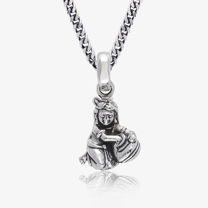 Laddu Gopal Silver Pendant Chain