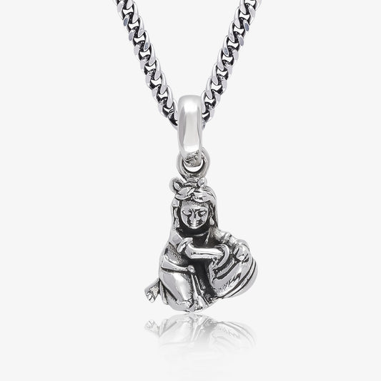 Laddu Gopal Silver Pendant Chain