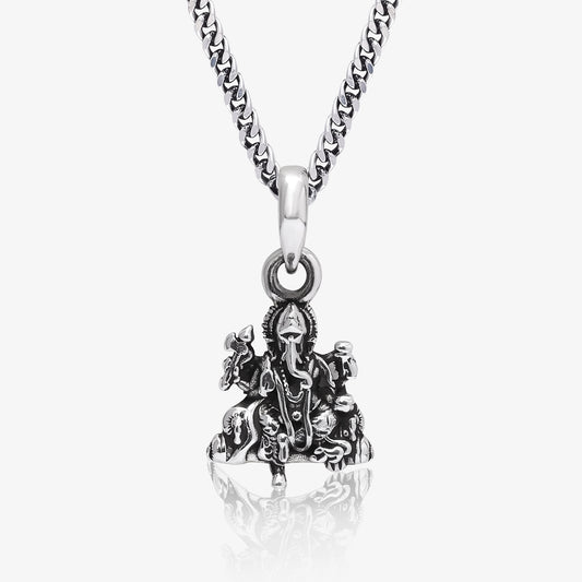 Oxidized Silver Ganesh Pendant