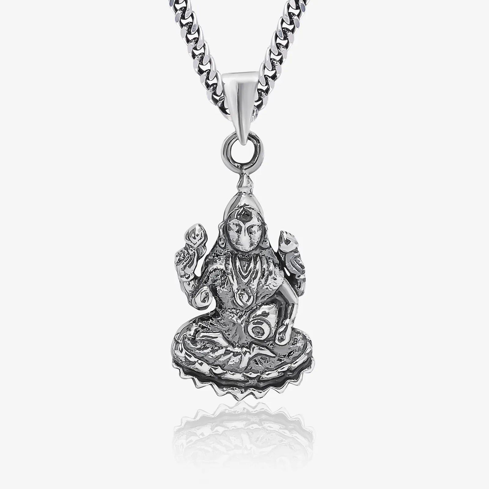 Pure Silver Lakshmi Maa Pendant Chain