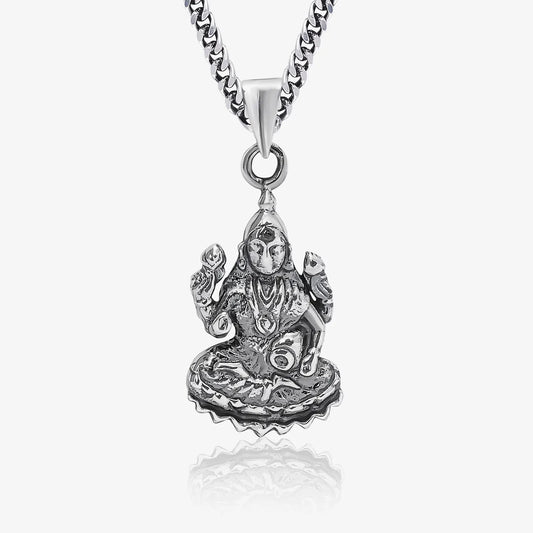 Pure Silver Lakshmi Maa Pendant Chain