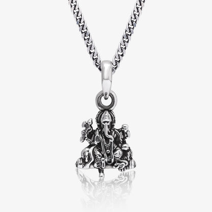 Oxidized Silver Ganesh Pendant