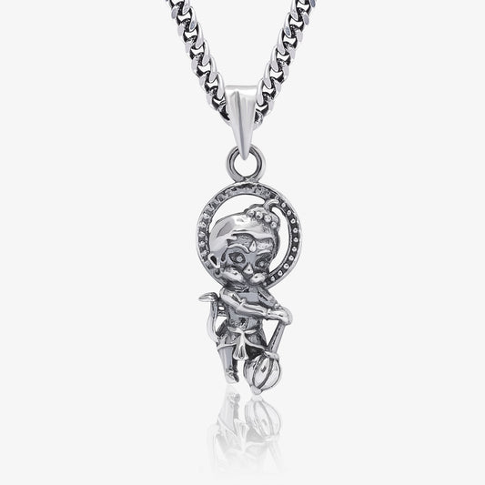 Bal Hanuman Silver Pendant with Silver Chain