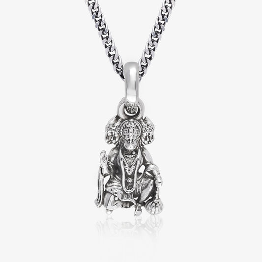 Silver Panchmukhi Hanuman ji Kavach Locket