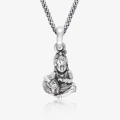Oxidized Silver Bal Roop Krishna Pendant