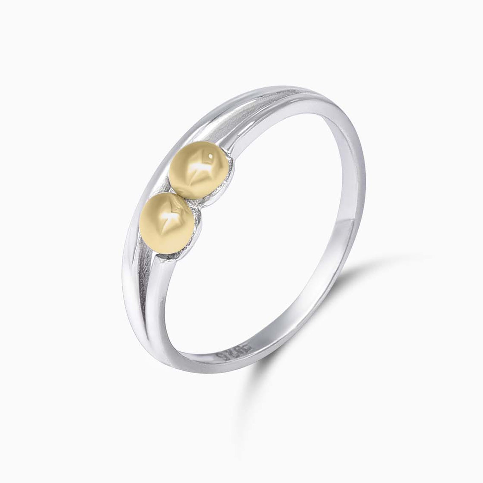 Gold Plated Silver Ball Ring