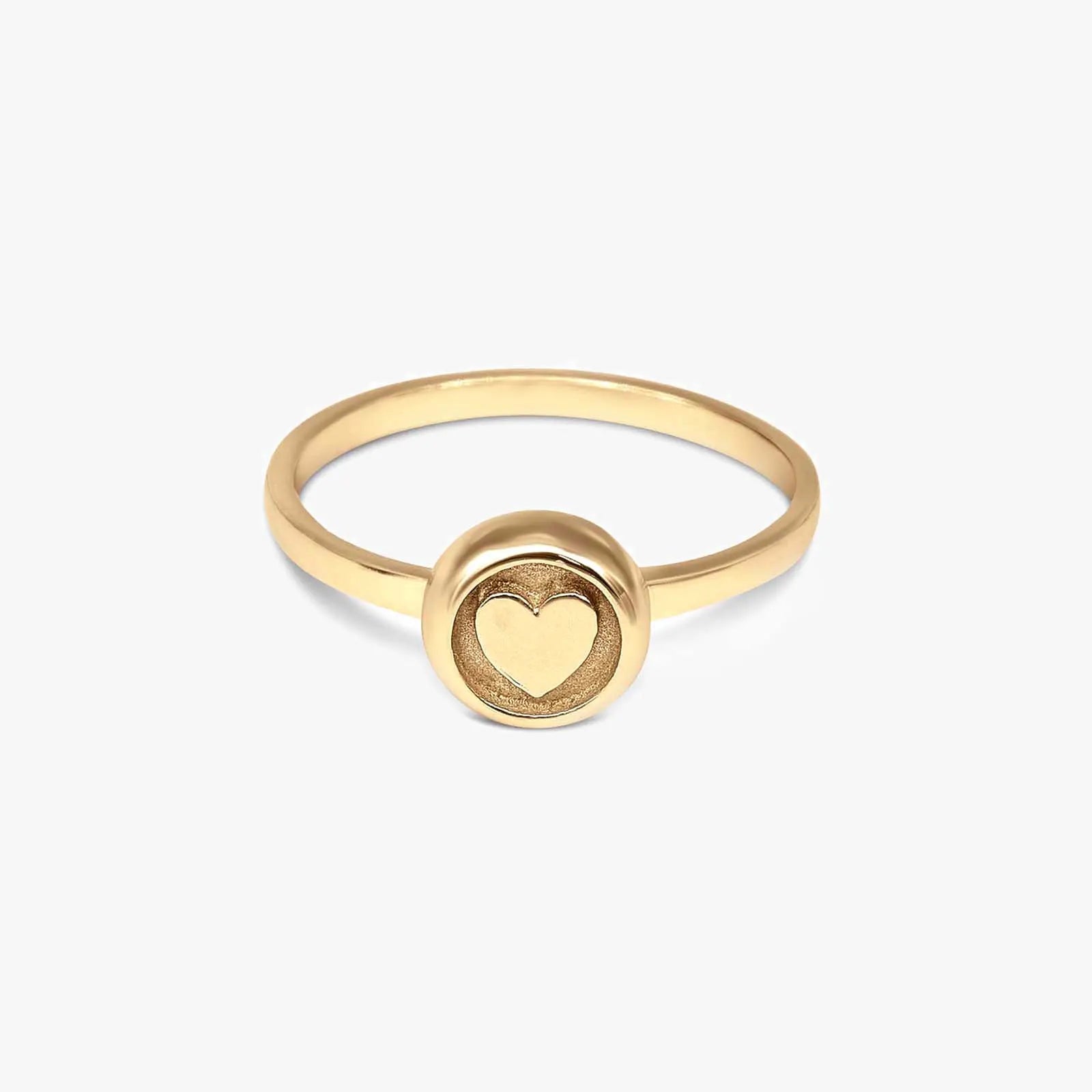 Gold Plated Heart Silver Ring - Tweov Jewels