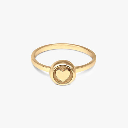 Gold Plated Heart Silver Ring - Tweov Jewels