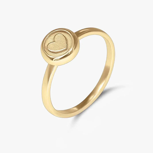 Gold Plated Heart Silver Ring - Tweov Jewels