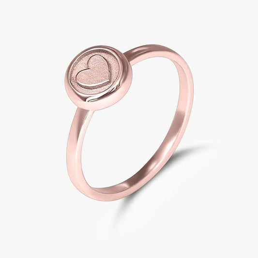 Rose Gold Plated Heart Silver Ring - Tweov Jewels