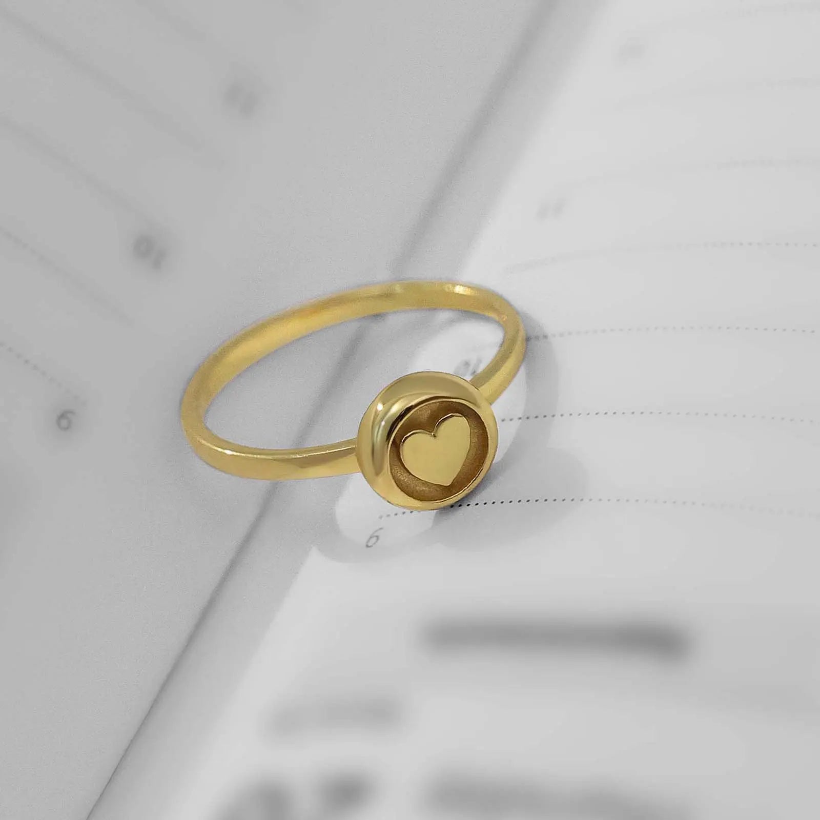 Gold Plated Heart Silver Ring - Tweov Jewels