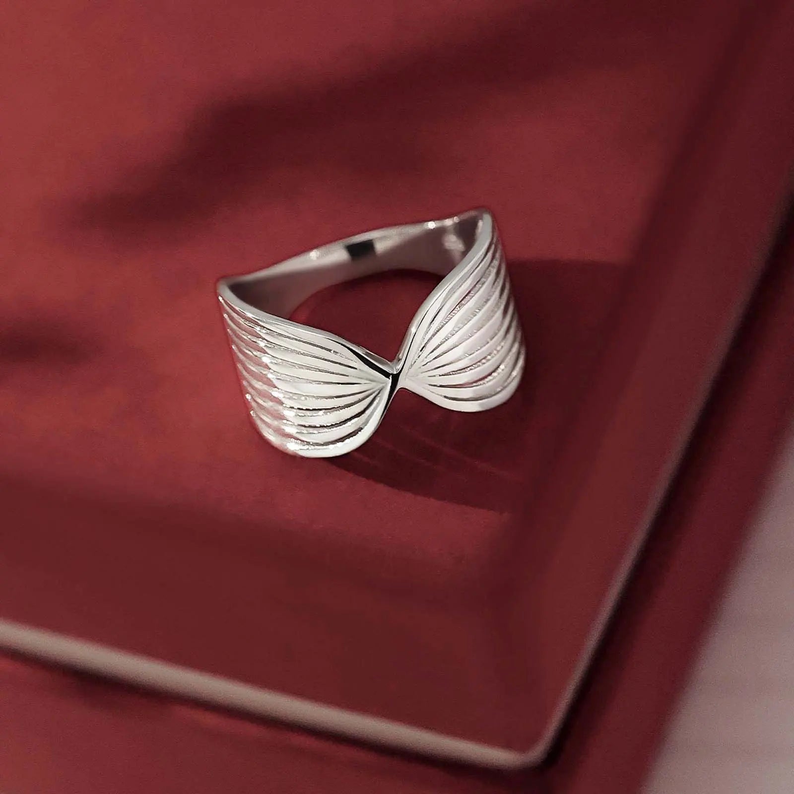 Silver Wing Design Band Ring - Tweov Jewels