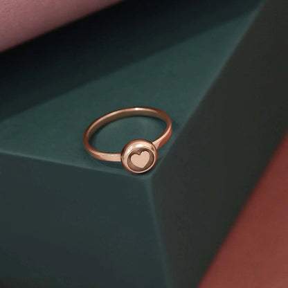 Rose Gold Plated Heart Silver Ring - Tweov Jewels