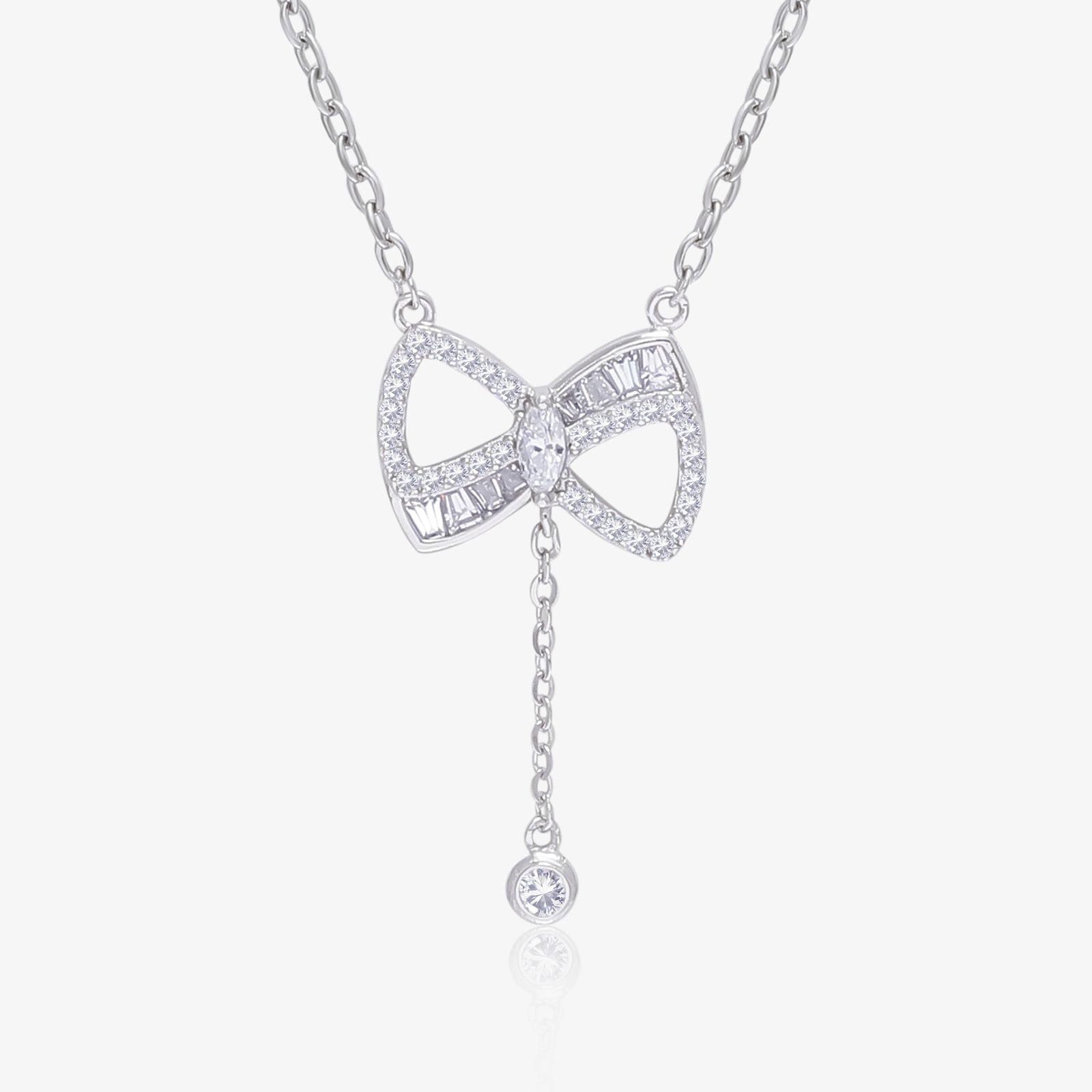 Elegant Bow Drop Necklace