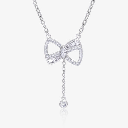 Elegant Bow Drop Necklace