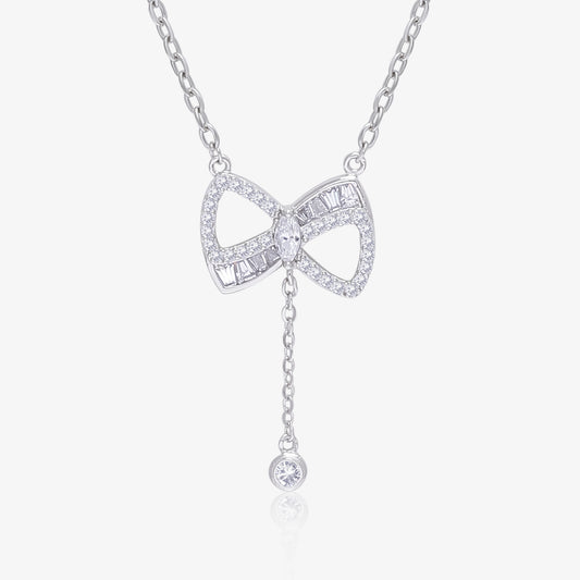 Elegant Bow Drop Necklace